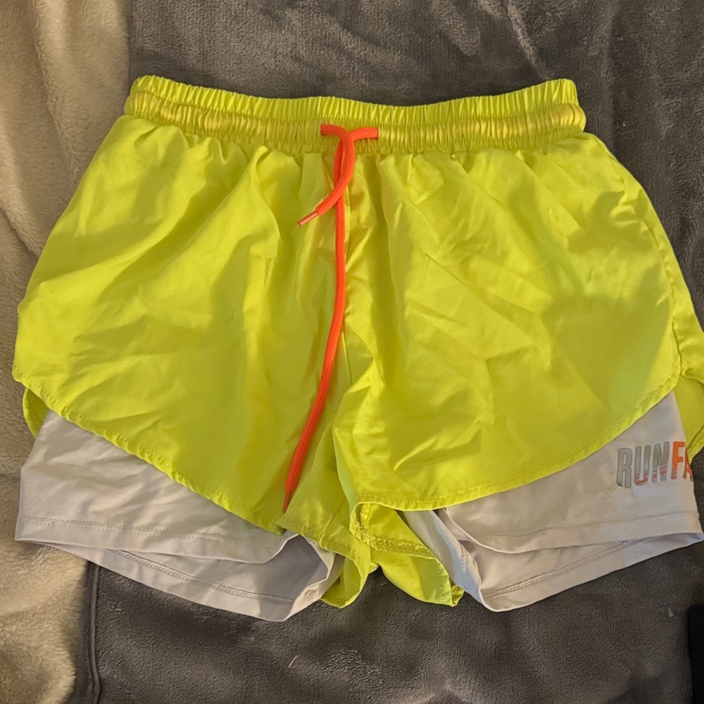 Neon Yellow Women's Running Shorts